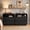 Black, variant on Hiaso 2 Drawers Nightstand with Charging Station, Small Sofa Table with Storage Open Shelf, Wooden Storage Cabinet for Living Room, Walnut Finish