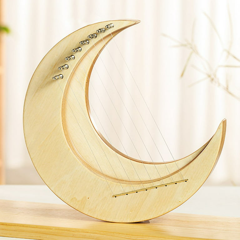 Wooden 19 String Harp Moon Lyre Harp, for Adult, Moon Wood Harp 