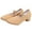 Beige, variant on Womens Latin Dance Shoes Low Heel Cross Elastic Straps Close Toe Ballroom Salsa Canvas Dance Shoes Red