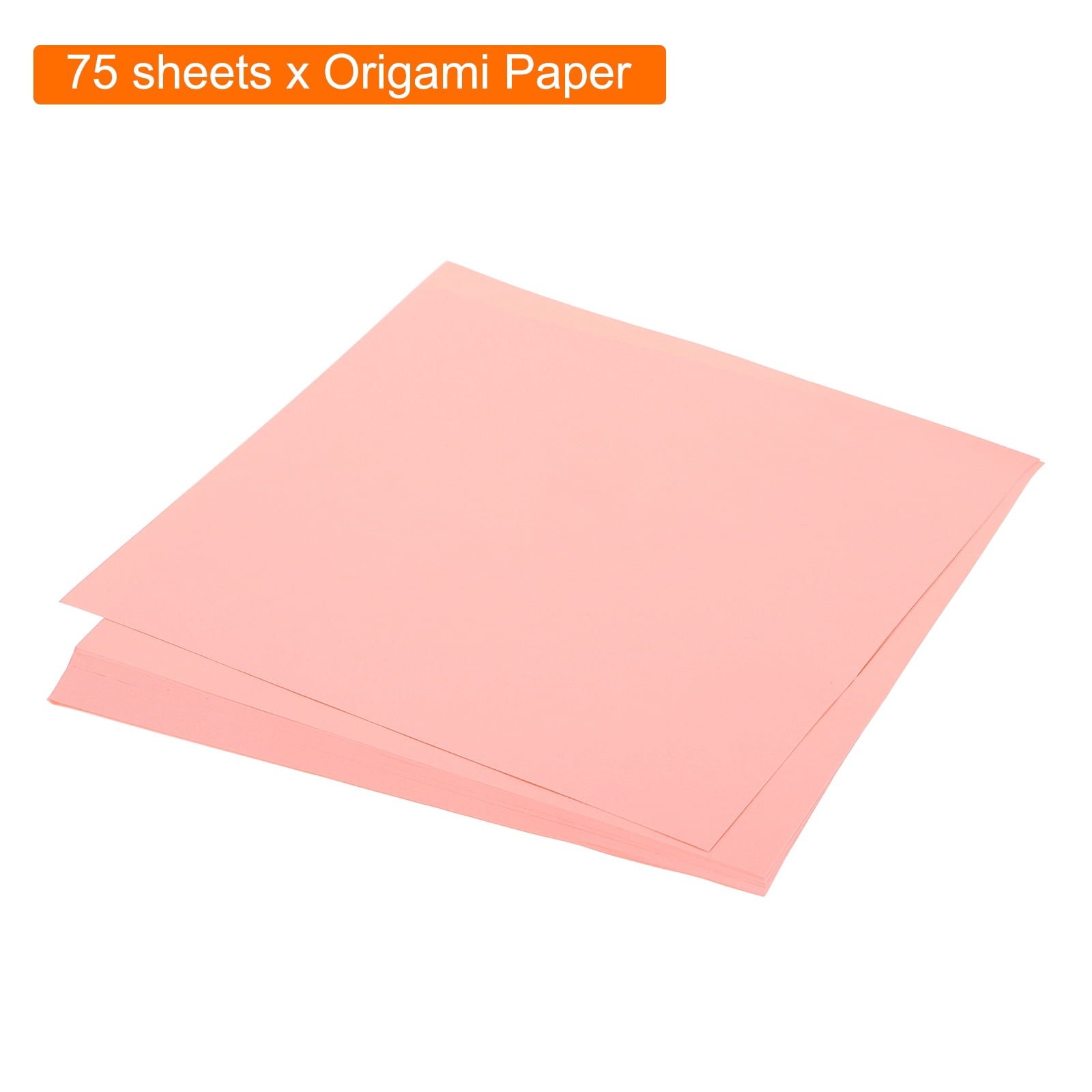 Uxcell 75 Sheets Origami Paper Double Sided 10x10 Inch(25x25cm) 70GSM Origami Paper Square Sheet Easy Fold for Beginners DIY Arts Crafts Projects, Fluorescent Pink