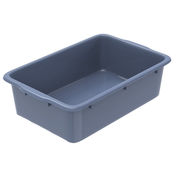 Gray Plastic Rectangular Washing Bin Commercial Bus Tub 24.5" X 16.5" X 7"