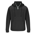 thumbnail image 4 of fheaev Hoodies Sweatshirts For Men Fashion Solid Color Long Sleeve Drawstring Casual Half Zipper Active Hoodies Fleece Lined Sweatshirts Pullover Shirts Tops With Pocket, 4 of 6