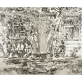 thumbnail image 2 of Hassam, Childe 17x15 Black Ornate Wood Framed with Double Matting Museum Art Print Titled - Old Doorway-Easthampton, 2 of 4