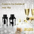 thumbnail image 2 of HYZ 2-Pack Champagne Stoppers Wine Saver, Sparkling Wine Vaccum Stoppers with Built-in Pump for Champagne, Prosecco and Cava - Stainless Steel + ABS Champagne Bottle Stoppers, Black, 2 of 7