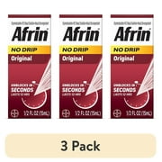 (3 pack) Afrin No Drip Original 12 Hour Nasal Decongestant Pump Mist - 15 ml
