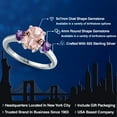 thumbnail image 2 of Gem Stone King 925 Sterling Silver Peach Nano Morganite and Purple Amethyst Engagement Ring for Women | 2.50 Cttw | Oval 9X7MM | Gemstone October Birthstone | Size 5, 2 of 6