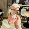thumbnail image 3 of 1Pcs Portable Plastic 550/650ml Kawaii Children Drinkware Tumbler Cup Water Bottle with Lid Straw Sticker PINK-650ML, 3 of 8