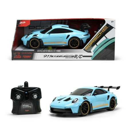 Jada Toys Porsche 911 (992) GT3 RS – 1:16 RC – USB Rechargeable with Turbo Function, Radio Control Cars(Blue)