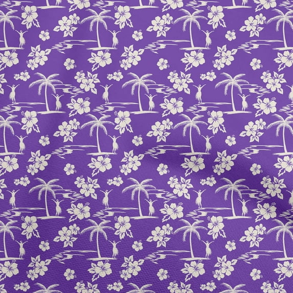 oneOone Viscose Jersey Violet Fabric Tropical Diy Clothing Quilting Fabric Print Fabric By Yard 60 Inch Wide
