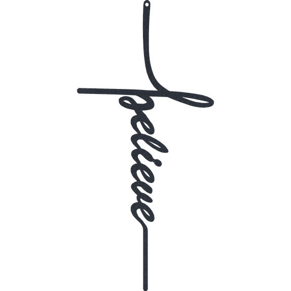 Believe Cross - Metal Wall Decor