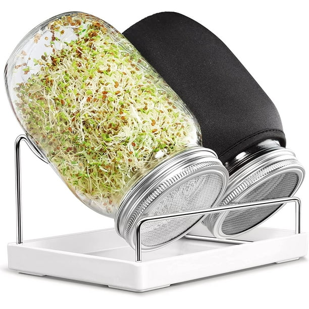 Sprouting Kit Sprout Lids with 316 Stainless Steel Screen, for Wide Mouth Quart Mason Jars