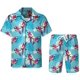 thumbnail image 3 of Conjunto de 2 piezas para hombre, estilo retro de los años 80 y 90, con estampado de setas mágicas psicodélicas, camisa 3D informal, pantalones cortos de playa de gran tamaño, estilo hawaiano para vac, 3 of 5