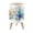 Color 3, variant on Beach Small Trash Can with Lid Waves Ocean Water Flowing blue Dreamy Flowing 1.8 Gallon Dog Proof Trash Can Round Garbage Can Waste Bin Wastebasket for Bathroom Bedroom Living Room