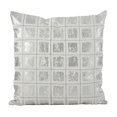 thumbnail image 1 of Metallic Grid Fringe Design Cotton Down Filled Throw Pillow - Silver, 1 of 1
