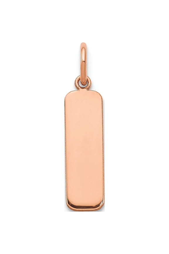 Ss/Rose Plated Sterling Silver/Rose-Plated Small Vertical Blank Bar Charm (17.9 X 5.13) Made In United States xna1353rp