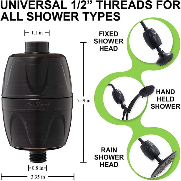 Pressure Boosting Showerhead with Filter - Oil-Rubbed Bronze High Output Water Saving for Low Flow Showers