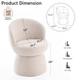 thumbnail image 5 of YOUNIKE Upholstered Armless Accent Chair, Swivel Vanity Stool With Wingback, Boucle Fabric Make-up Chair, Beige Coffee, 5 of 16