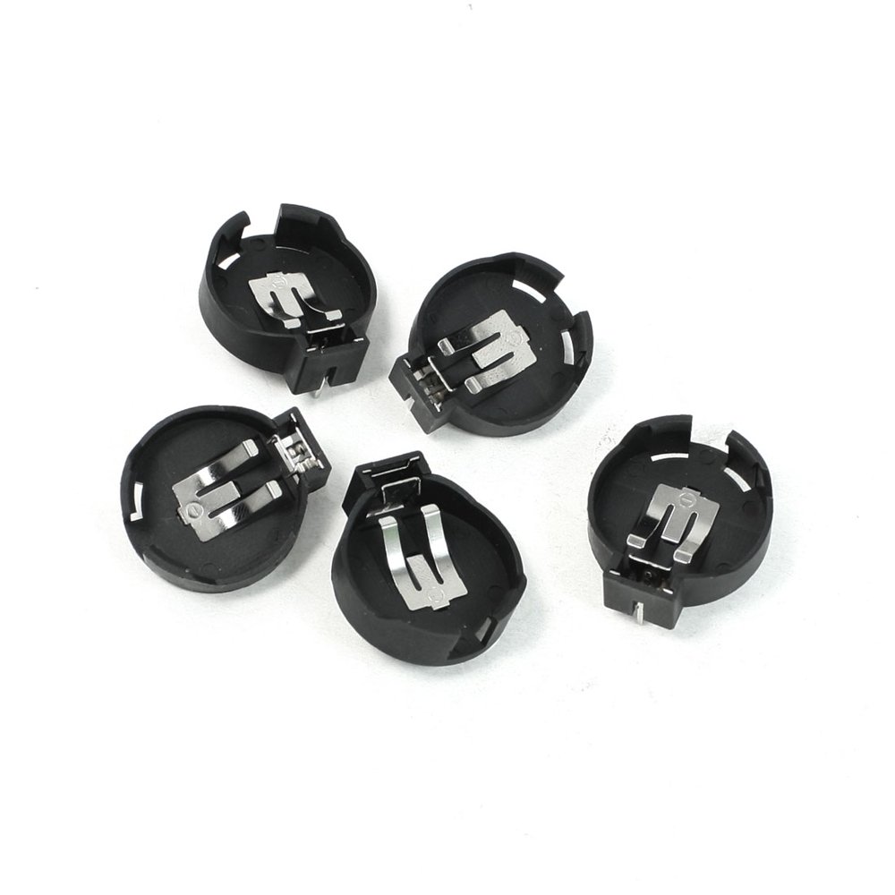 5 Pcs Lithium Button Battery Holder Case Black for CR2450 LIR2450