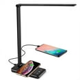 thumbnail image 4 of Lámpara de escritorio LED con cargador inalámbrico, puerto de carga USB, lámpara de escritorio regulable con 5 niveles de brillo y 5 modos de iluminación, control táctil, temporizador automático., 4 of 5