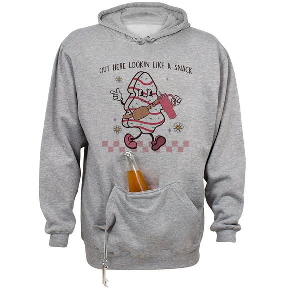 Lookin' Like a Snack Christmas Beer Holder Tailgate Hoodie Sweatshirt Unisex Large Oxford