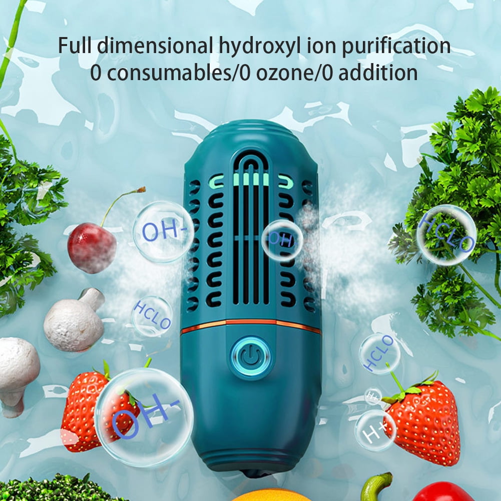 Fruit Vegetable Cleaner Rechargeable Capsules Shape Vegetable Washer (Dark Blue)