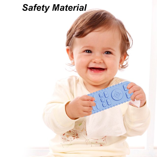 Juguetes Para La Dentición Del Bebé Manopla de silicona para bebé, mordedor, juguetes infantiles suaves para aliviar la dentición (azul)