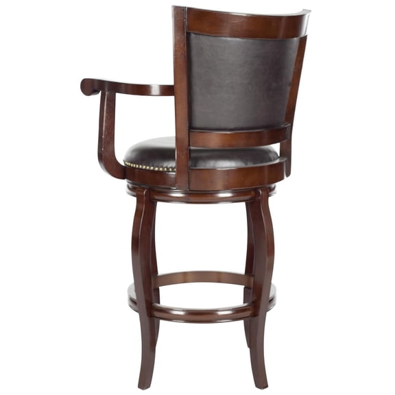 SAFAVIEH Gitano 46" Bicast Leather Barstool, Sierra/Brown