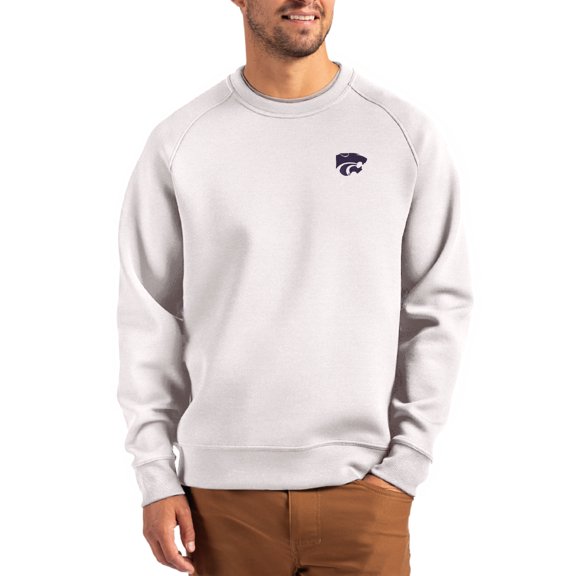 Men's Cutter & Buck Gray Kansas State Wildcats Roam Recycled Pullover