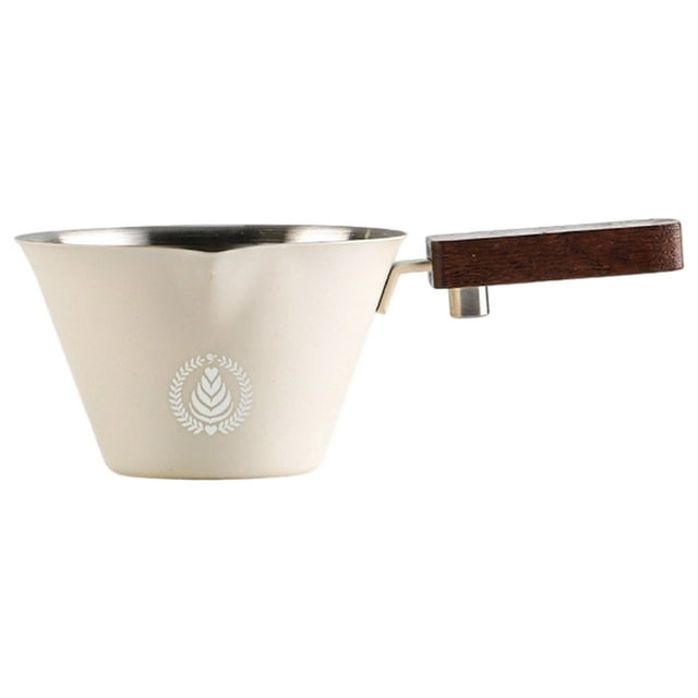 Tasse à Mesurer en Verre Tasse à Mesurer Italienne, Tasse à Café à Poignée en Bois, Tasse D'Extraction à Marque d'O Ounce, Tasse Graduée en Acier Inoxydable