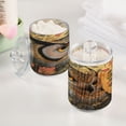 thumbnail image 5 of WOBOGO Owl Leaves Yellow Pattern Transparent Plastic Jar 2pcs Cotton Swabs Balls Pads Floss Stick Dispenser Bathroom Vanity Storage Organizer, 5 of 7