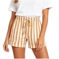 thumbnail image 5 of GERsome Striped Shorts Women's Comfy Drawstring Shorts for Casual Lounge Vacation Athletic with Pockets Purple Size XL, 5 of 6