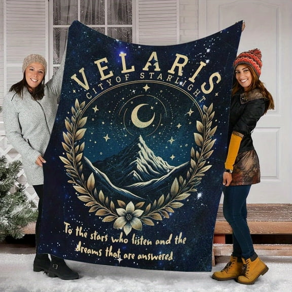 Velaris City Of Starlight Blanket SJM Merch The Night Court Bookish Aesthetic Throw Blanket Birthday Gift for Book Lover Printed on One Side with a Plain White Back
