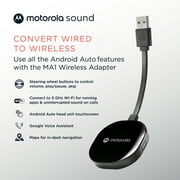 Motorola Sound MA1 Wireless Android Auto Car Adapter - Instant Connection Using Google-Licensed Bridge Technology from Smartphone to Screen - USB Type-A Plug-in - Secure Gel Pad