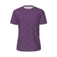 thumbnail image 5 of Wukai Retro Florals Purple Print Men's Short-Sleeved Mesh T-Shirt,Quick-Dry Short Sleeve Workout T-Shirt-Small, 5 of 8