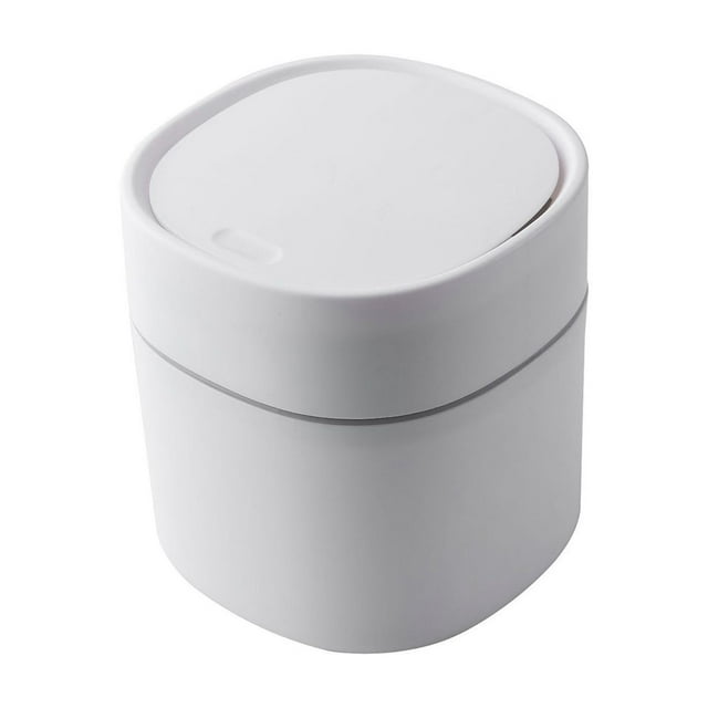 Elegant Mini Desktop Can For Home Use For Kitchen Desk With Lid For Paper Efficiently Organizes Clutter Crafting Spray Cleaners Stain Removal Steel Car Upholstery compatible with Machine