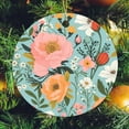 thumbnail image 6 of Lovely Summer Florals on A Light Blue Christmas Ceramic Ornament Spring Summer Floral Customized Round Ceramic Ornament Christmas Home Office Tree Decorations Gifts for Women Men On Christmas, 6 of 8