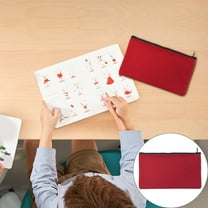 Preplabs Pocket Zipper Pouch Canvas Pencil Case - Travel Cosmetic & Makeup Bag Organizer