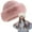 Pink, variant on Faux Fur Bucket Hat, Warm Faux Mink Plush Hat, Winter Fluffy Fisherman Fuzzy Bucket Hat