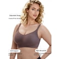 thumbnail image 3 of YOURISS Wireless Plus Size Bra Full Coverage Seamless Support Bra Dark Blue 4XL Everyday Comfort Lounge Sleep Bra U Back with 4 Row Hooks, 3 of 8