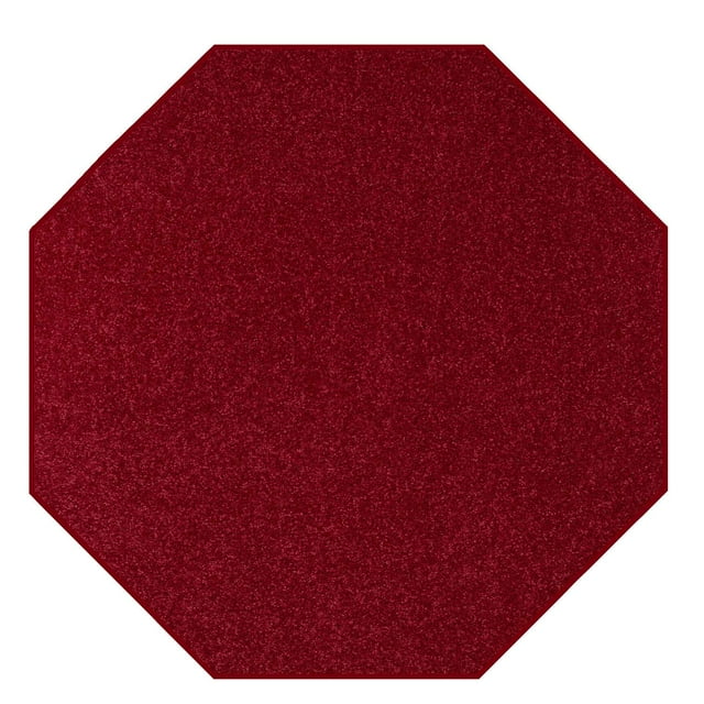Ambiant Broadway Collection Pet Friendly Area Rugs Burgundy - 12' Octagon