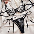 thumbnail image 3 of Conjuntos de sujetador Sexy para mujer, lencería con tirantes, encaje bordado en forma de corazón, ropa interior sin costuras de Hada, transparente, conjunto exótico de sujetador, conjunto de bragas, 3 of 5