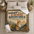 thumbnail image 5 of Short Legs Long Adventures Corgi Hiking Mountain Design, Festive Pet Portrait Pattern, Warm Flannel Blanket for Cabin and Lodge, Dog Lovers Christmas Gift, Pet Lover Home Decor, 5 of 9
