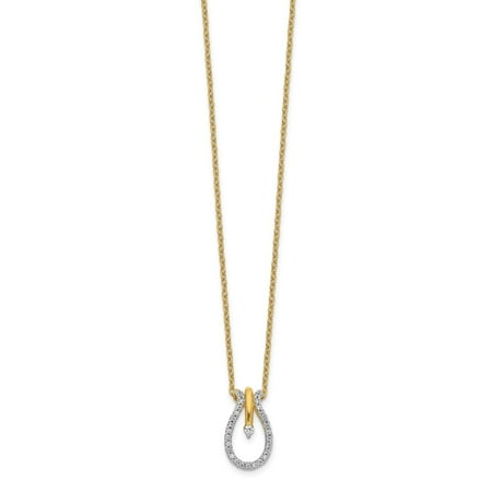 KIOKORI 14K Yellow Gold Diamond Necklace 1/6-Carat
