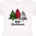 thumbnail image 4 of Inktastic Merry Christmas Plaid Trees Boys or Girls Long Sleeve Baby Bodysuit, 4 of 5