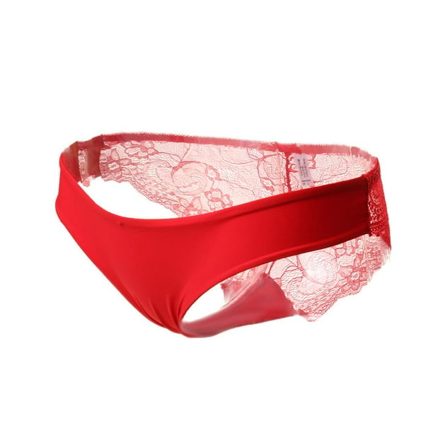 Lady Elastic G String Bikini Panty Lencería de tiro bajo M Rojo METRO Sunnimix Ropa interior de encaje de mujer