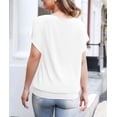 thumbnail image 6 of Uvplove Women's Summer Loose Casual Short Sleeve Chiffon Top T-Shirt Blouse,White,X-Large, 6 of 14