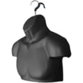 thumbnail image 5 of Black Male Mannequin Chest Long Hollow Back Body Torso Set w/ Metal Stand with Metal Pole & Hanging Hook, S-M Size (1), 5 of 5