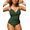 Dark Army Green, variant on Womens One Piece Swimsuits Front Twist V Neck Shirred Bathing Suit Monokini Swimwear