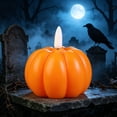 thumbnail image 5 of Pumpkin LED Candle Lights – Flameless Flickering Warm Glow, Battery Operated Halloween Night Light Decor for Table Mantel Shelf, 5 of 6