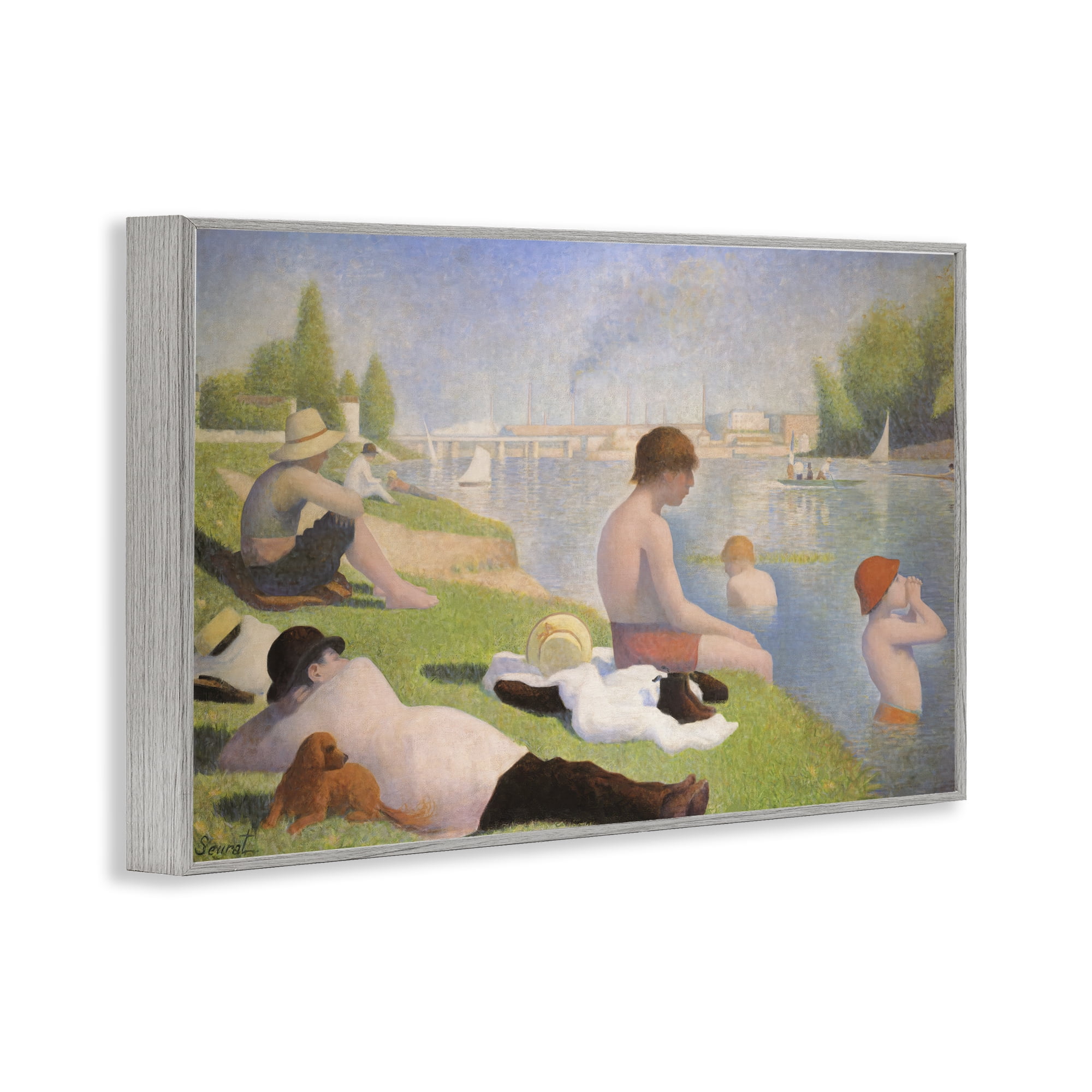 Stupell Industries Afternoon Bathers Georges Seurat Gray Framed Giclee Art, design by Georges Seurat